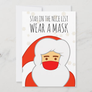 Funny Santa Face Mask Merry Christmas Holiday Card