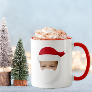 Funny Santa Face Personalised Christmas Mug