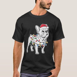 Funny Santa French Bulldog Christmas Lights Dog Lo T-Shirt
