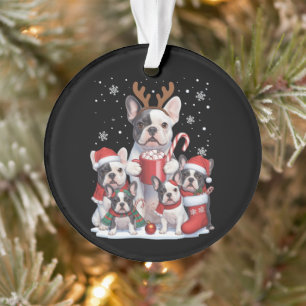 Funny Santa French Bulldog Dogs Christmas Xmas  Ornament
