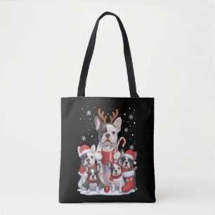 Funny Santa French Bulldog Dogs Christmas Xmas Tote Bag