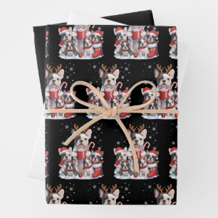 Funny Santa French Bulldog Dogs Christmas Xmas  Wrapping Paper Sheet