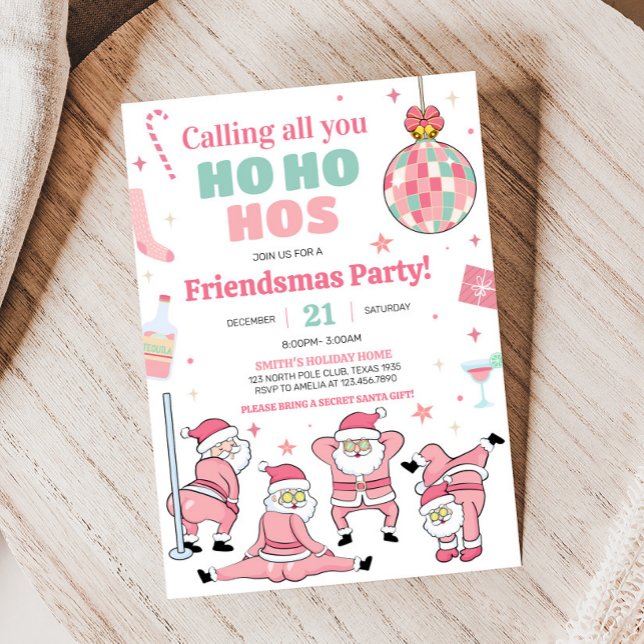 Funny Santa Friendsmas Christmas Party Invitation (Santa Funny Friendsmas Christmas Party Invitation
)