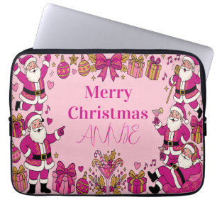 Funny Santa Friendsmas Christmas Party Laptop Sleeve