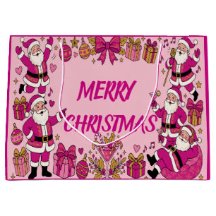 Funny Santa Friendsmas Christmas Party Large Gift Bag