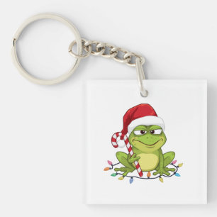 Funny Santa Frog Christmas Shirt - Cute Frog with  Key Ring