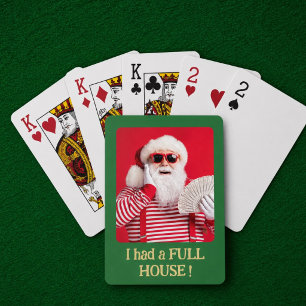 Funny Santa Full House Photo Gift Playing Cards