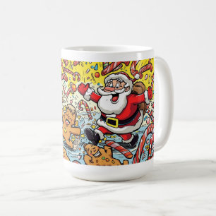 Funny Santa & Gingerbread Christmas Mug