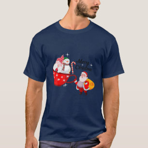 Funny Santa Gnome Snowman Cup Merry Christmas T-Shirt