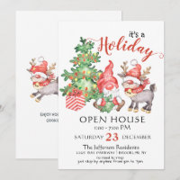 Funny Santa Gnomes Christmas Holiday Open House