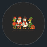 Funny Santa Goose Snowman Just A Christmas Goose X Classic Round Sticker<br><div class="desc">Funny Santa Goose Snowman Just A Christmas Goose Xmas Party</div>