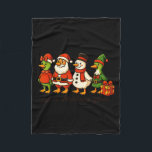 Funny Santa Goose Snowman Just A Christmas Goose X Fleece Blanket<br><div class="desc">Funny Santa Goose Snowman Just A Christmas Goose Xmas Party</div>