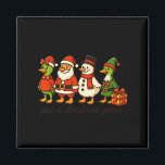 Funny Santa Goose Snowman Just A Christmas Goose X Magnet<br><div class="desc">Funny Santa Goose Snowman Just A Christmas Goose Xmas Party</div>