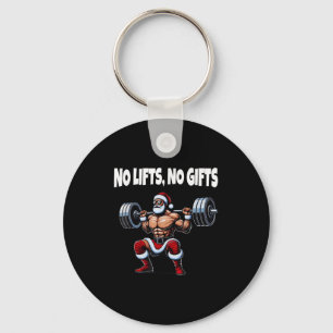 Funny Santa Gym Lifting Swole Santa Ugly Christmas Key Ring