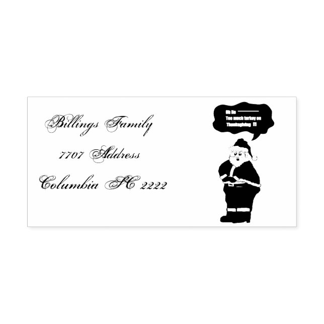 Funny Santa had to much turkey Design Self-inking Stamp (Design)