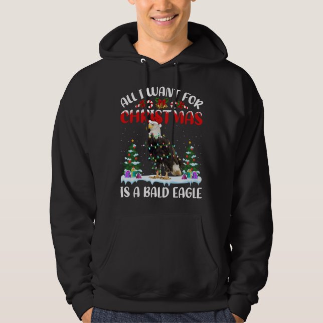 Funny Santa Hat All I Want For Christmas Is A Bald Hoodie (Front)