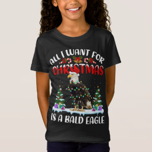 Funny Santa Hat All I Want For Christmas Is A Bald T-Shirt