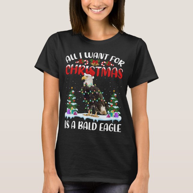 Funny Santa Hat All I Want For Christmas Is A Bald T-Shirt (Front)