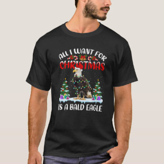 Funny Santa Hat All I Want For Christmas Is A Bald T-Shirt