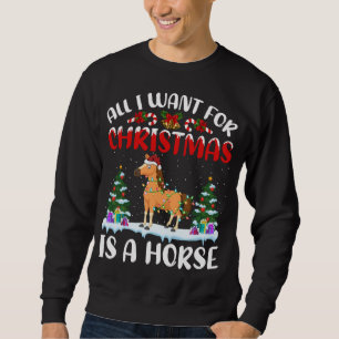 Funny Santa Hat All I Want For Christmas Is A Hors Sweatshirt