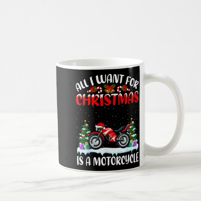 Funny Santa Hat All I Want For Christmas Is A Moto Coffee Mug (Right)