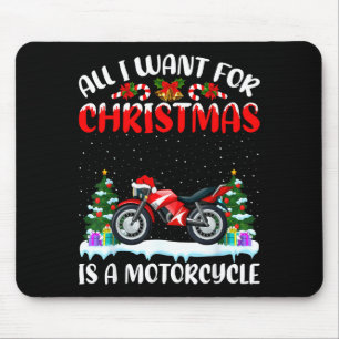 Funny Santa Hat All I Want For Christmas Is A Moto Mouse Mat