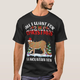 Funny Santa Hat All I Want For Christmas Is A Moun T-Shirt