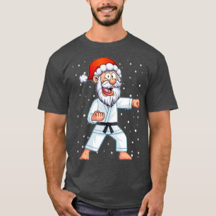 Funny Santa Hat Christmas Karate Kids  For Boys T-Shirt