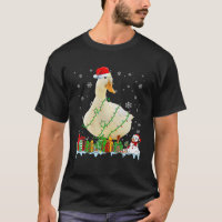 Funny Santa Hat Duck Christmas Lights Animals Love