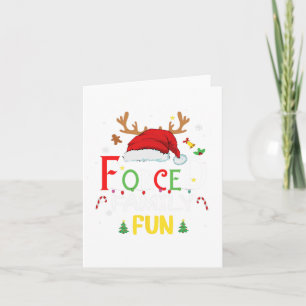 Funny Santa Hat Forced Family Fun Sarcastic Christ Card