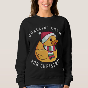 Funny Santa Hat Rubber Duck Christmas Pun Sweatshirt