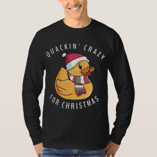 Funny Santa Hat Rubber Duck Christmas Pun T-Shirt