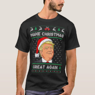 Funny Santa Hat Trump Make Christmas Great Again U T-Shirt