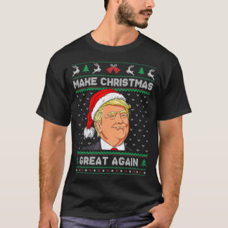 Funny Santa Hat Trump Make Christmas Great Again U T-Shirt