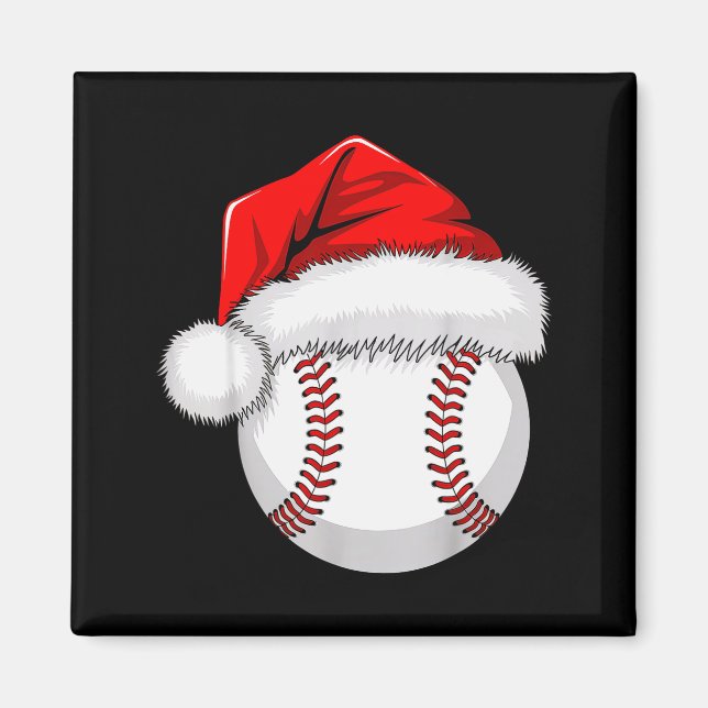 Funny Santa Hat Xmas Srt Lover Christmas Baseball  Magnet (Front)