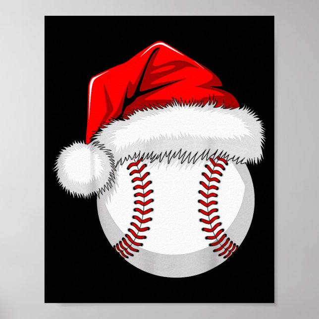 Funny Santa Hat Xmas Srt Lover Christmas Baseball  Poster (Front)