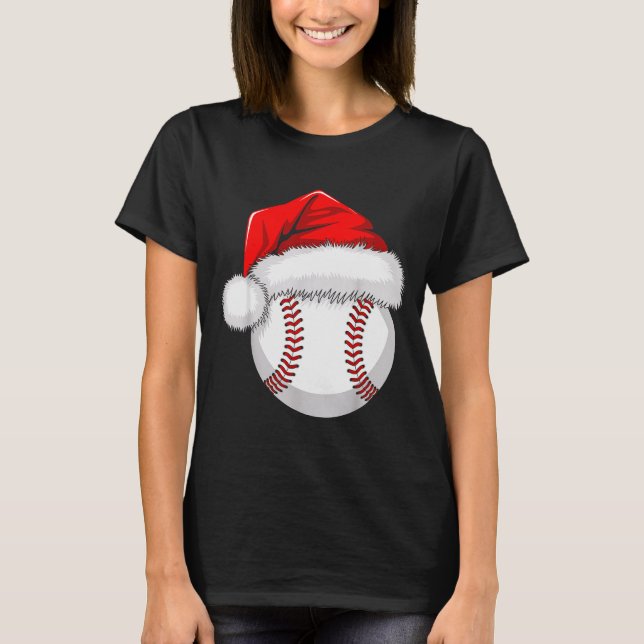 Funny Santa Hat Xmas Srt Lover Christmas Baseball  T-Shirt (Front)
