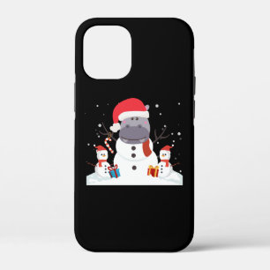 Funny Santa Hippo Christmas Snowman Xmas Gift iPhone 12 Mini Case