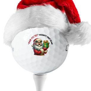 Funny Santa Holiday Golf Balls