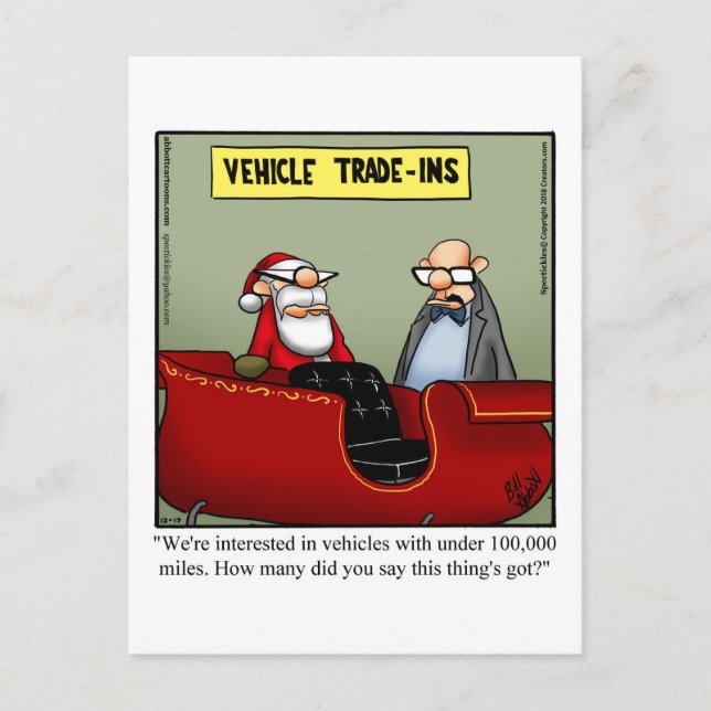 Funny Santa Humour Holiday Postcard (Front)