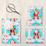 Funny Santa Ice Fishing With Polar Bear Pattern Wrapping Paper Sheet<br><div class="desc">Get ready to spread holiday laughter with our unique Christmas wrapping paper! Santa's ice fishing adventure is sure to delight, but watch out for the eager Polar Bear trying to catch his catch. This whimsical pattern is a wonderful addition to your gift wrapping, bringing a touch of festive fun to...</div>