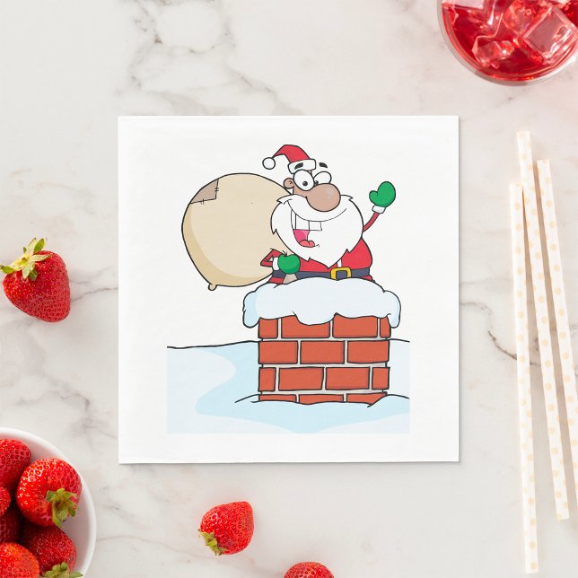 Funny Santa in Chimney Napkin (Creator Uploaded)