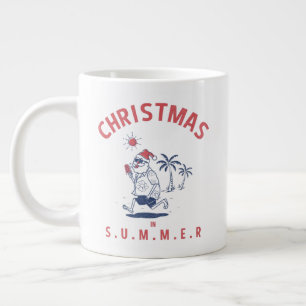 Funny Santa In Summer Christmas In July Large Coffee Mug