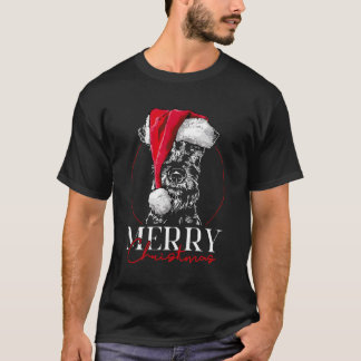 Funny Santa Irish Terrier Merry Christmas Dog Mum  T-Shirt