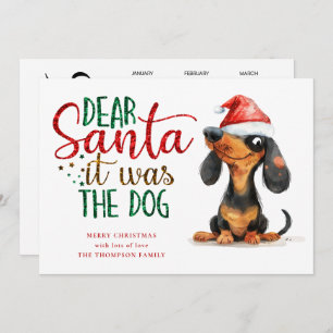 Funny Santa It Was Dog 2026 Calendar Christmas Holiday Card