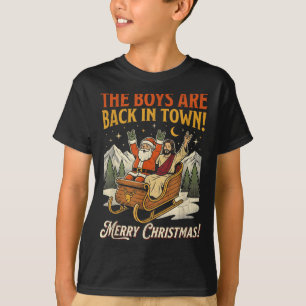 Funny Santa Jesus Rock Christmas Retro Vintage T-Shirt