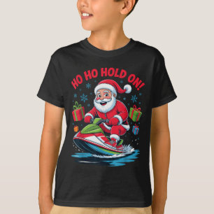 Funny Santa Jet Skiing Lover Christmas Xmas Pajama T-Shirt