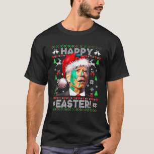 Funny Santa Joe Biden Happy Easter Ugly Christmas T-Shirt