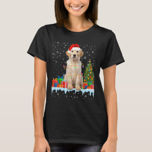 Funny Santa Labrador Dog Christmas Lights Xmas Paj T-Shirt