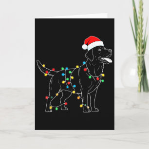 Funny Santa Labrador Retriever Christmas Lights Do Card
